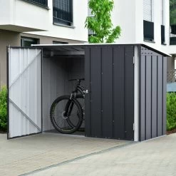 Abri à Vélos En Acier Anthracite Monopente 2,05m² + Kit D'ancrage - DURAMAX