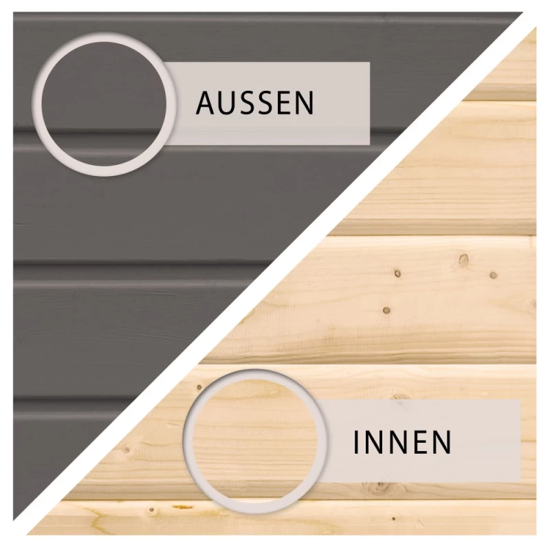 Abri De Jardin Adossé En Bois Vitrifié Gris 6,26m² Wandlitz 4 - Karibu – Image 4