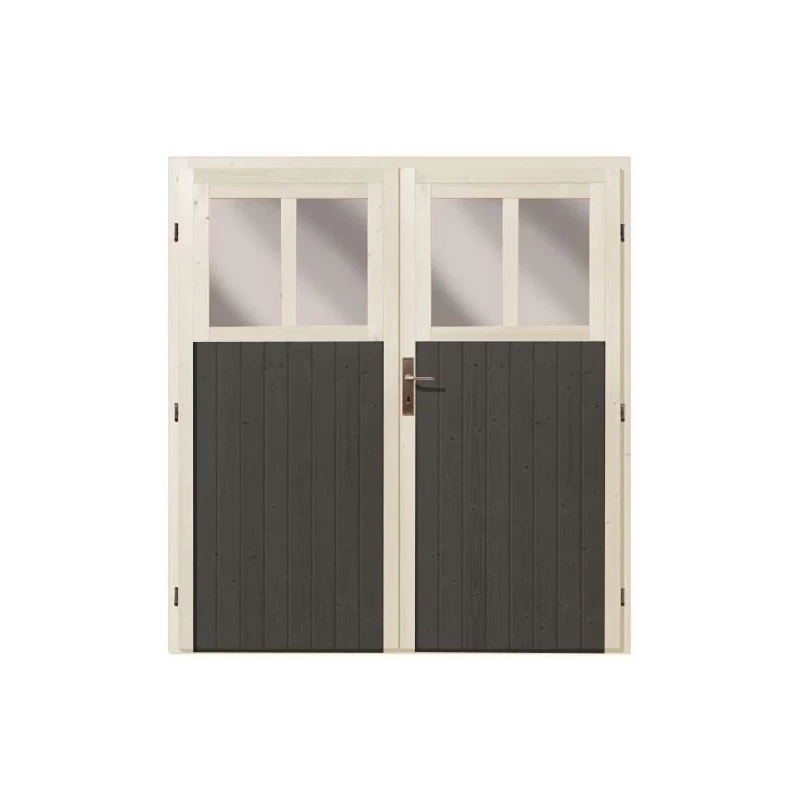 Abri De Jardin Adossé En Bois Vitrifié Gris 6,26m² Wandlitz 4 - Karibu – Image 5