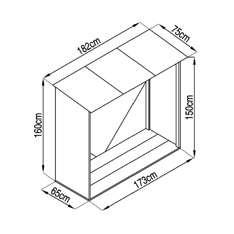 Abri Bûches En Métal 1,37m² Imitation Bois Vieilli – Image 3
