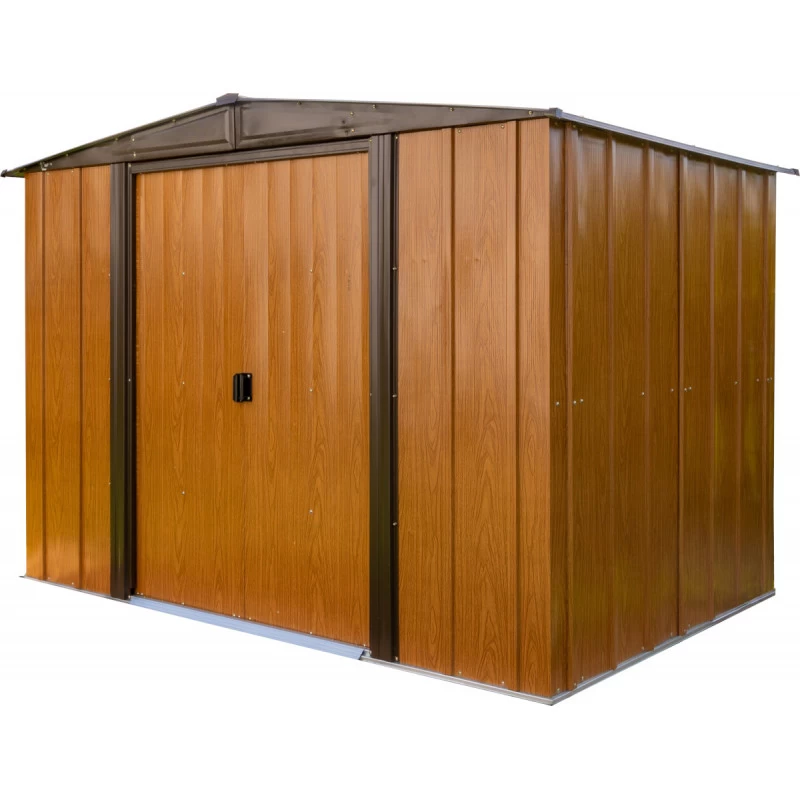 Abri De Jardin 4,26m² Toit Double Pente En Acier Galvanisé Aspect Bois Spacemaker – Image 2