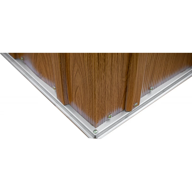 Abri De Jardin 4,26m² Toit Double Pente En Acier Galvanisé Aspect Bois Spacemaker – Image 3