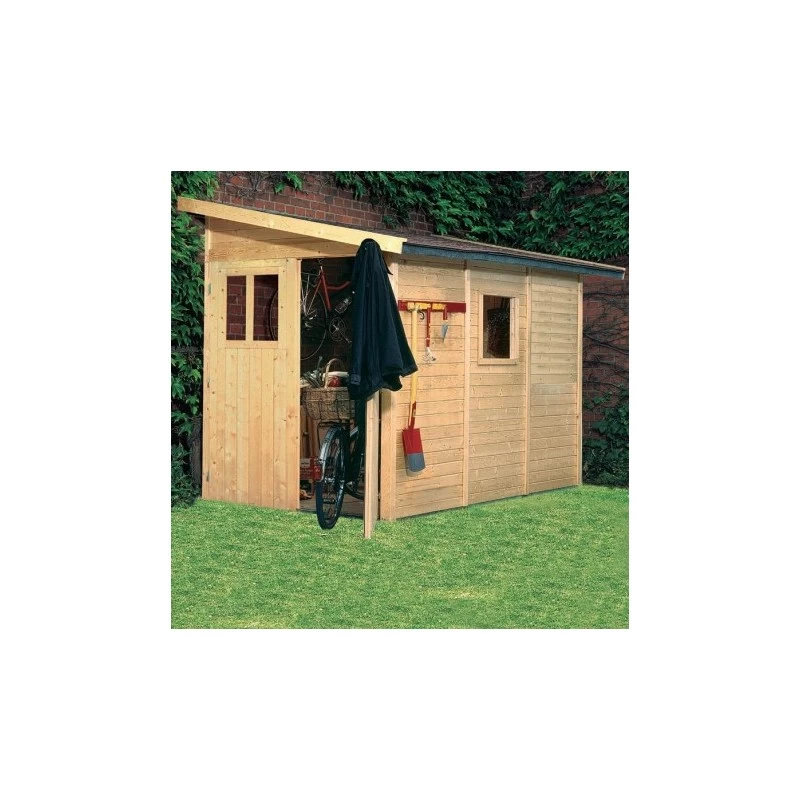 Abri De Jardin Adossé En Bois Certifié 4,85m² Juist 3 - Karibu – Image 2