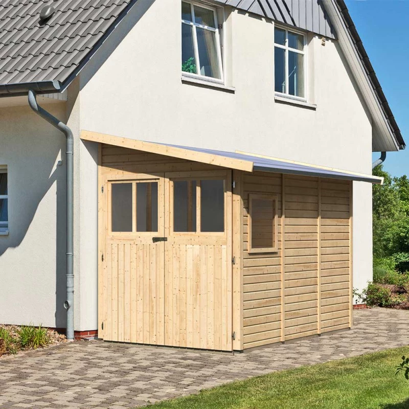 Abri De Jardin Adossé En Bois Certifié 4,85m² Juist 3 - Karibu