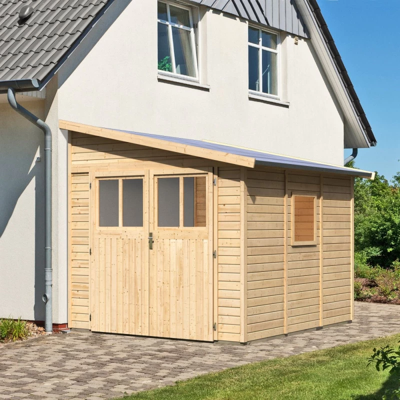 Abri De Jardin Adossé En Bois Certifié 6,23m² Bomlitz 3 - Karibu – Image 2