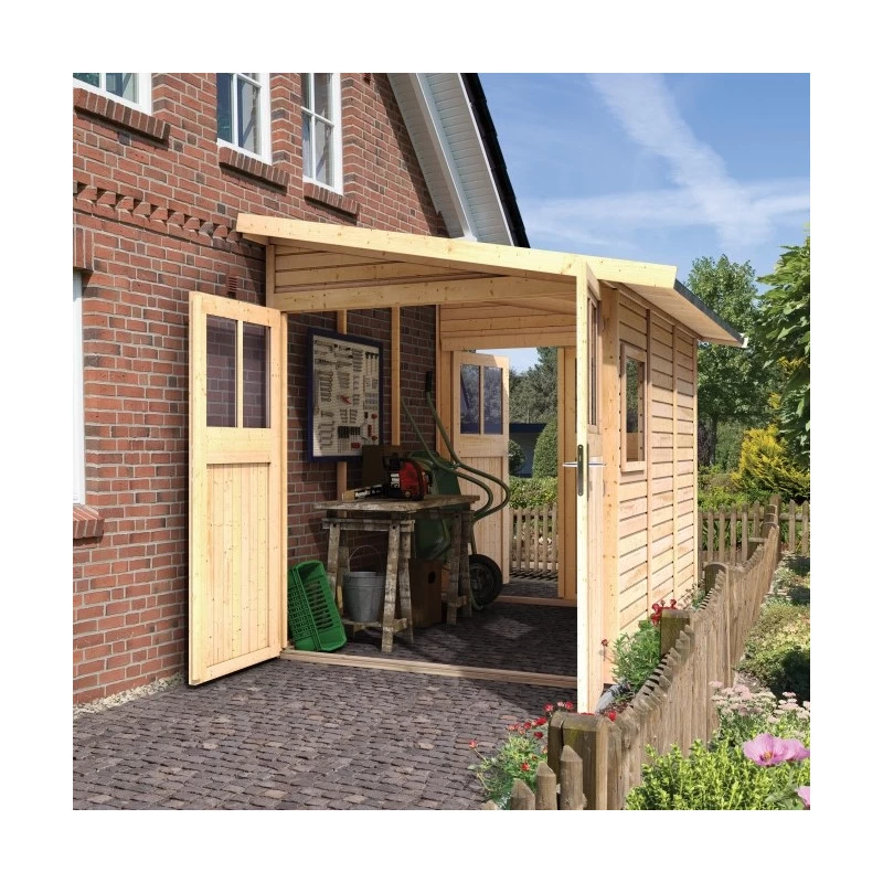 Abri De Jardin Adossé En Bois Certifié 8m² Juist 5 - Karibu – Image 3