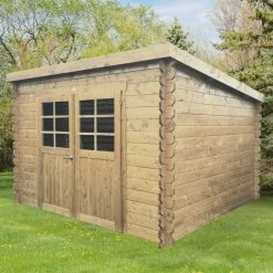 Abri De Jardin Brest 8,88m² En Bois Traité Autoclave 28mm à Toit Monopente - SOLID