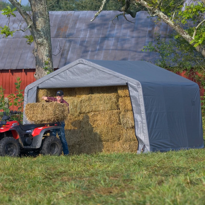 Abri De Jardin Démontable 13m² En Acier Et Polyéthylène Gris – Shelter Logic – Image 6