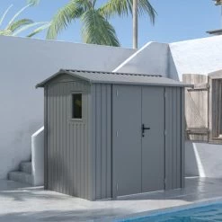 Abri De Jardin En Acier Galvanisé Roka 4,08m² + Kit D'ancrage - X-Métal