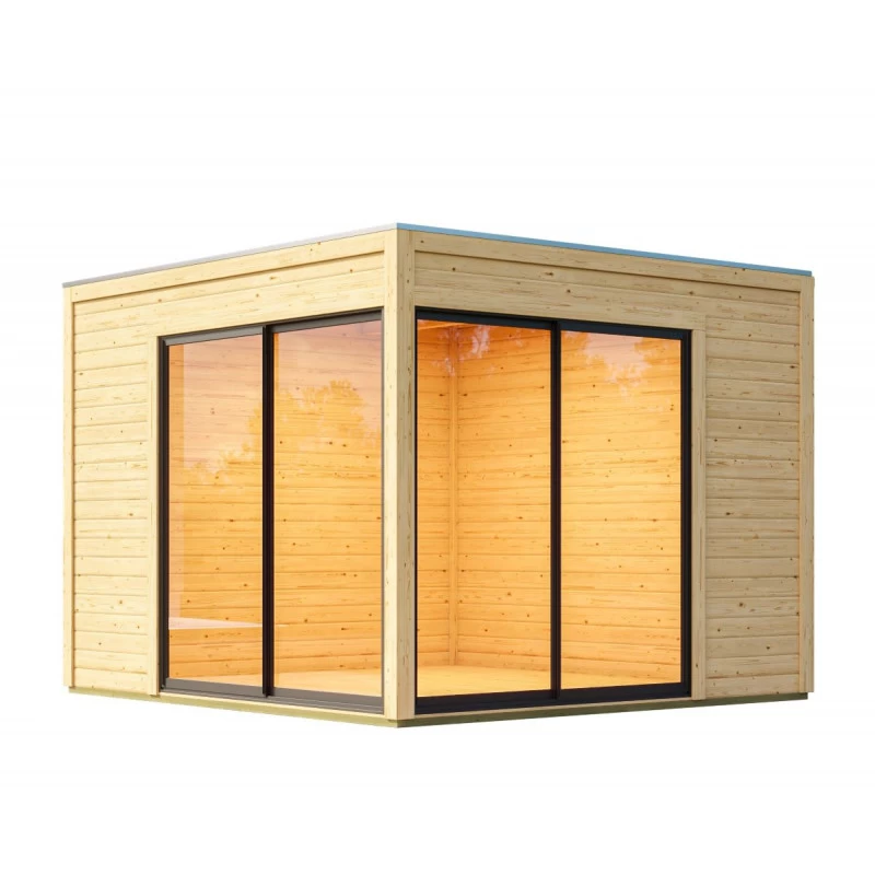 Abri De Jardin En Bois 9,49m² Avec Toit Plat - Dice 3 - Karibu – Image 3