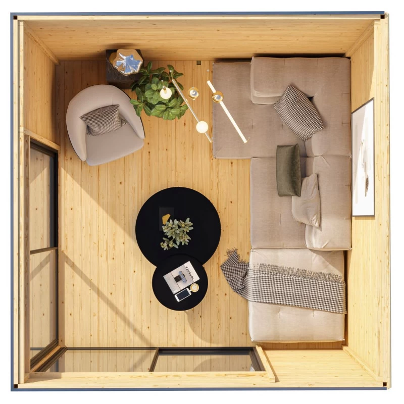 Abri De Jardin En Bois 9,49m² Avec Toit Plat - Dice 3 - Karibu – Image 4