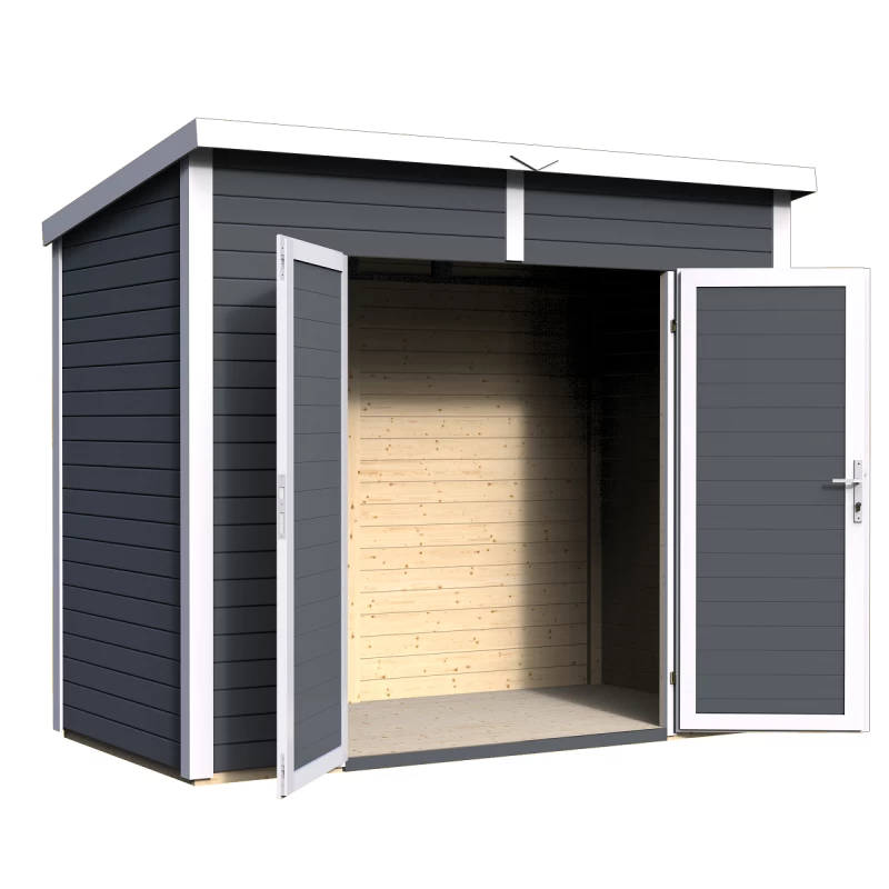 Abri De Jardin En Bois Anthracite 3,49m² Skur 2 + Plancher – Baltic – Image 4