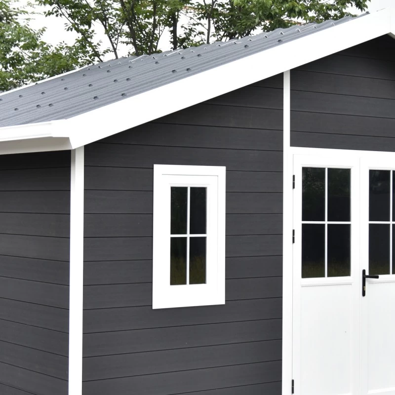Abri De Jardin En Bois Composite 28mm Anthracite 19,22m² PREMIUM - Woodlife Garden – Image 5