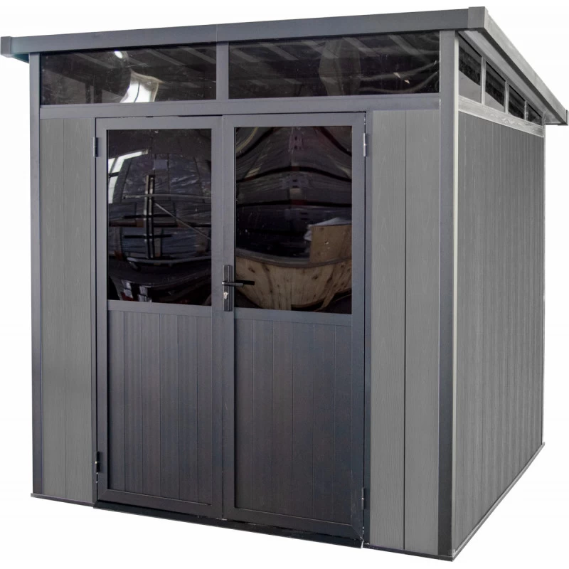 Abri De Jardin En Bois Composite 28mm Anthracite 5,28m² WINSTON Skylight - Woodlife Garden – Image 6