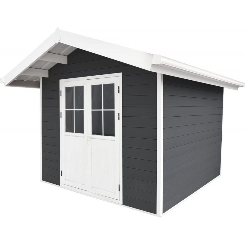 Abri De Jardin En Bois Composite 28mm Anthracite 7,78m² PREMIUM - Woodlife Garden