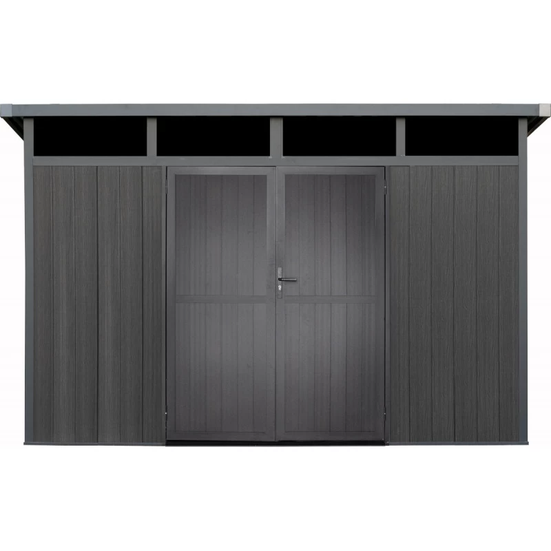 Abri De Jardin En Bois Composite 28mm Anthracite 8,09m² GORDON Skylight - Woodlife Garden