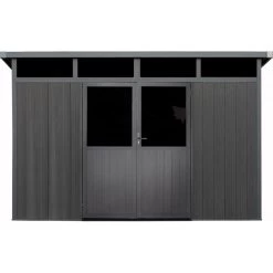 Abri De Jardin En Bois Composite 28mm Anthracite 8,09m² WINSTON Skylight - Woodlife Garden