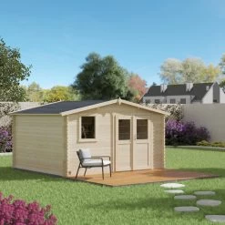 Abri De Jardin En Bois Massif 13,9m² TANA – Madriers 28mm – Forest Style