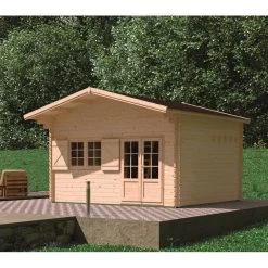 Abri De Jardin En Bois Massif 44mm - 19,2m² Jasmin + Mezzanine 8,68m² – Forest Style