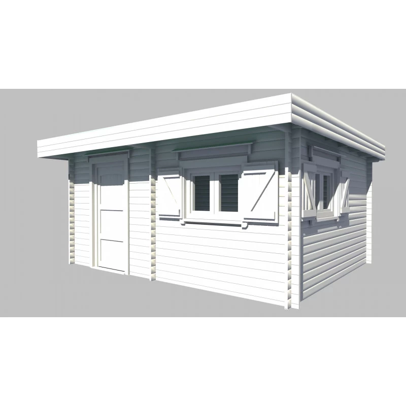 Abri De Jardin En Bois Massif 25,38m² – Madriers 60mm – Toiture En Bac Acier – Habrita – Image 3