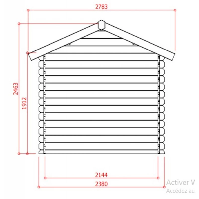 Abri De Jardin En Bois Massif 28mm Arles Porte Double 8,52m² SOLID – Image 3