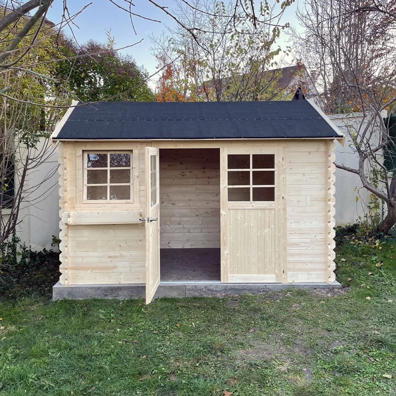 Abri De Jardin En Bois Massif 28mm Arles Porte Double 8,52m² SOLID – Image 5