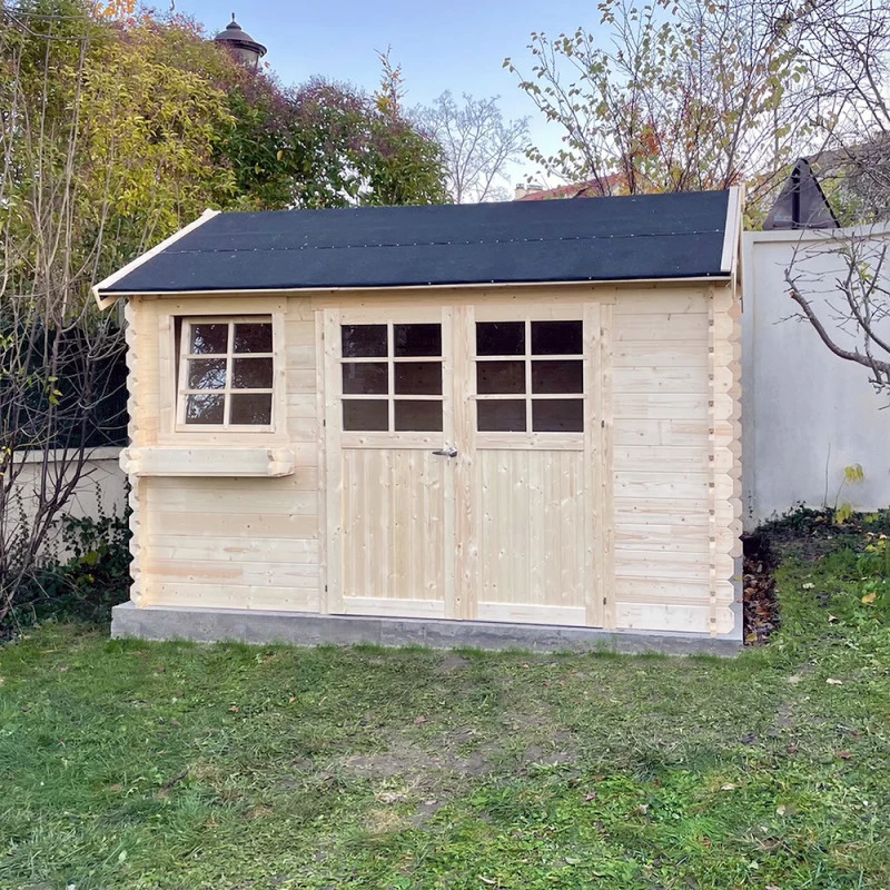 Abri De Jardin En Bois Massif 28mm Arles Porte Double 8,52m² SOLID – Image 6