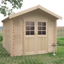 Abri De Jardin En Bois Massif 28mm Nimes Porte Double 5,66m² SOLID