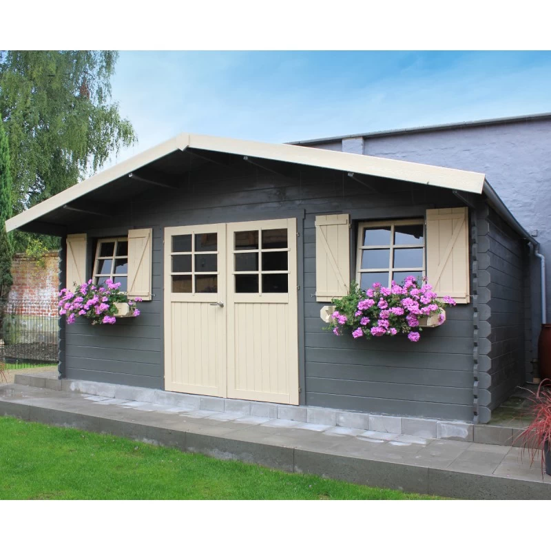 Abri De Jardin En Bois Massif 28mm ZÜRICH Avec Double Porte 19,71m² - SOLID – Image 2