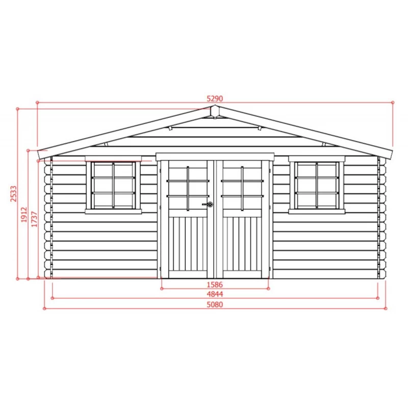 Abri De Jardin En Bois Massif 28mm ZÜRICH Avec Double Porte 19,71m² - SOLID – Image 3