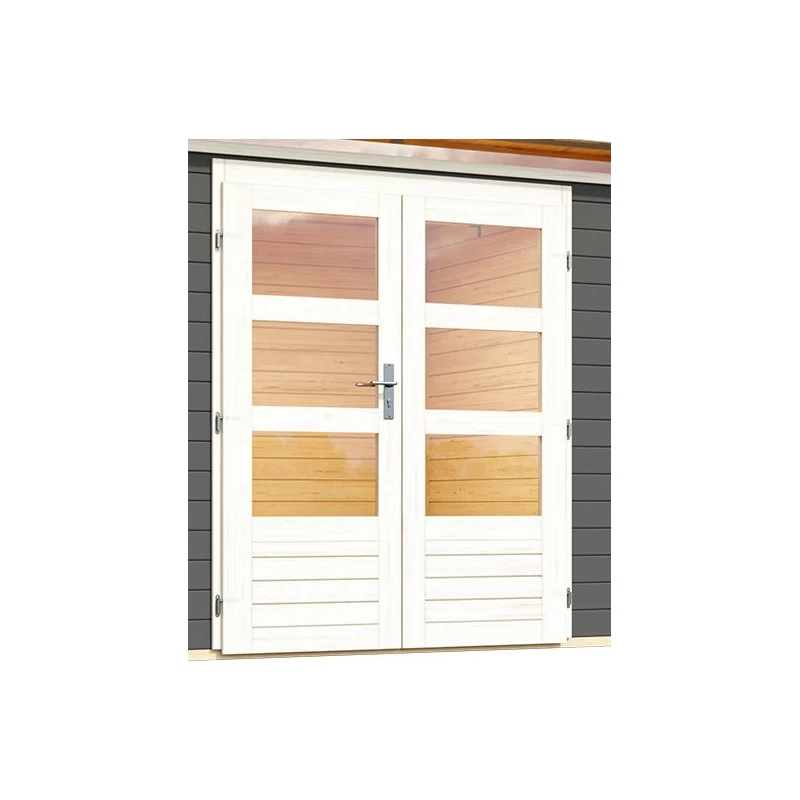 Abri De Jardin En Bois Massif Gris Terre 7,50m² Kastorf 6 Avec Appentis 320cm – Karibu – Image 4