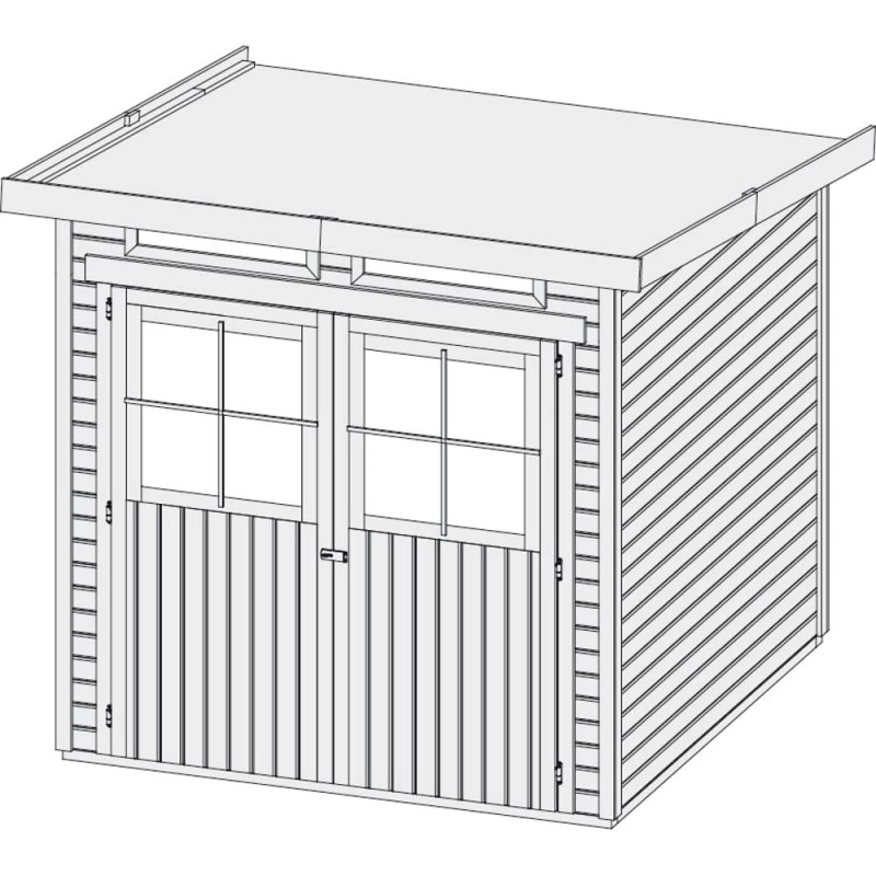 Abri De Jardin En Bois Vitrifié Gris 19mm 4.62m² Glücksburg 3 - Karibu – Image 4