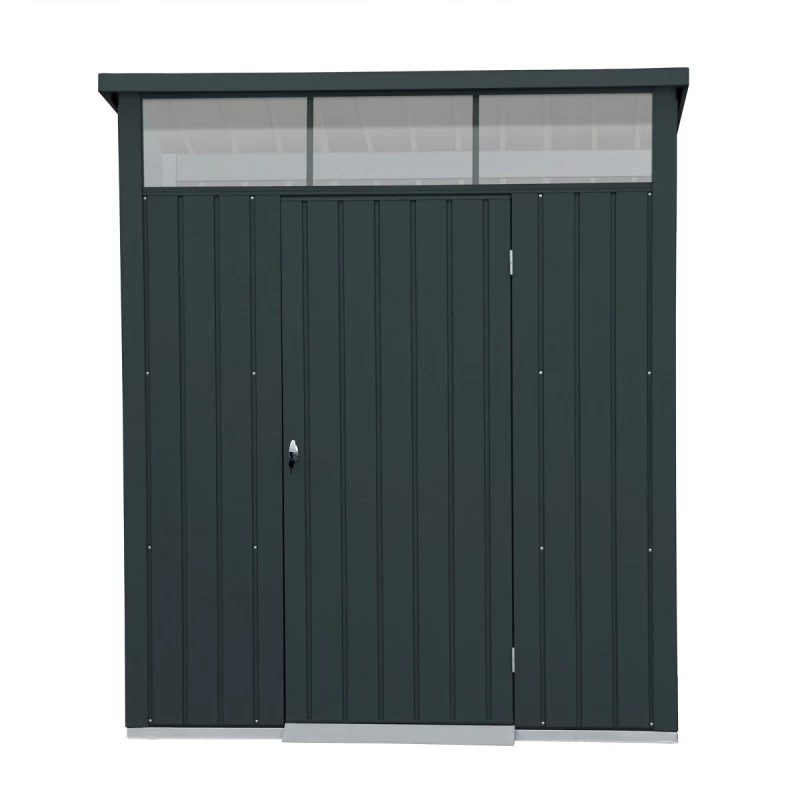 Abri De Jardin En Métal Anthracite 3,92m² + Kit D'ancrage + Kit De Fondation DURAMAX – Image 2