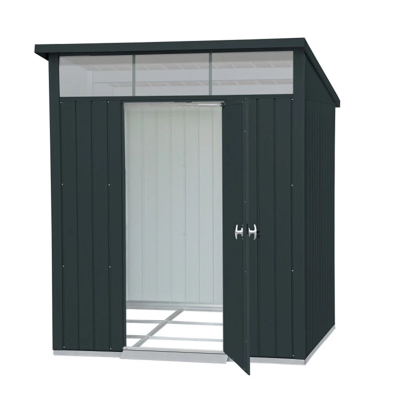 Abri De Jardin En Métal Anthracite 3,92m² + Kit D'ancrage + Kit De Fondation DURAMAX – Image 3