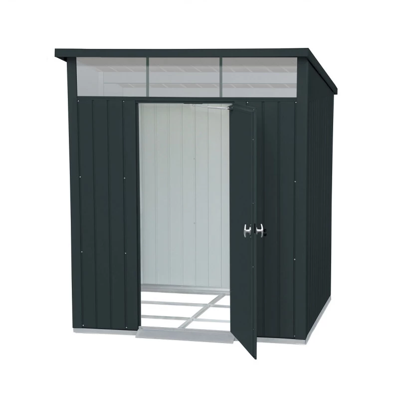 Abri De Jardin En Métal Anthracite 3,92m² + Kit D'ancrage + Kit De Fondation DURAMAX – Image 4