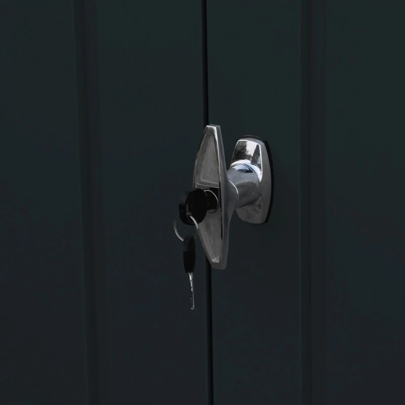 Abri De Jardin En Métal Anthracite 3,92m² + Kit D'ancrage + Kit De Fondation DURAMAX – Image 6