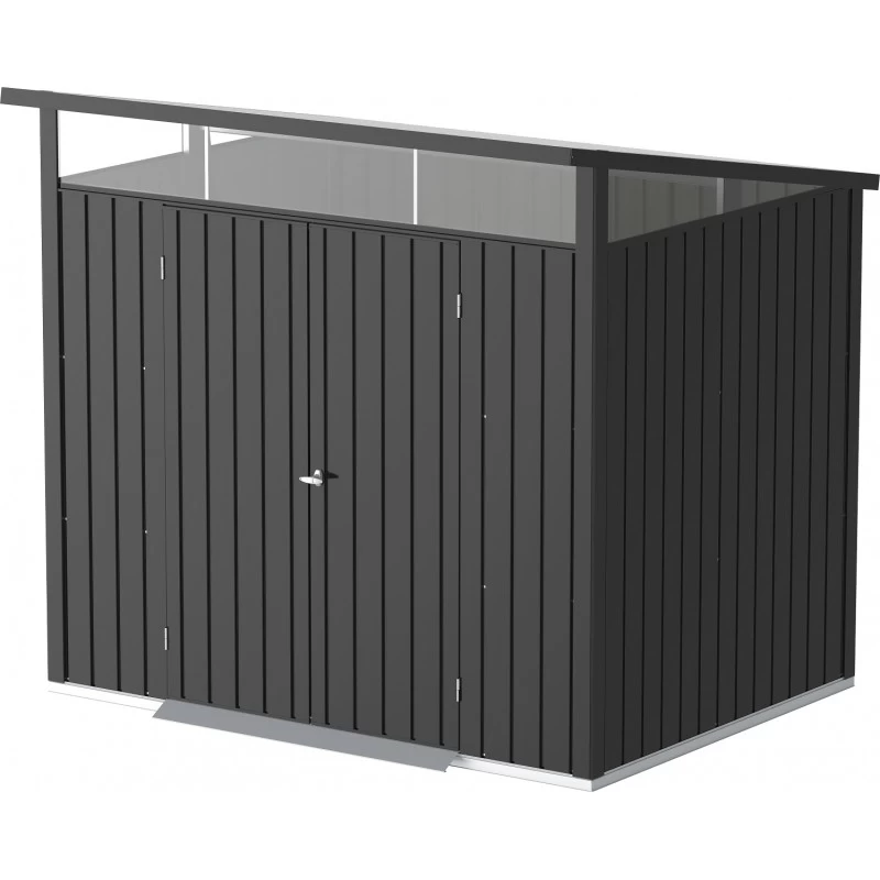 Abri De Jardin En Métal Anthracite 5,22m² + Kit D'ancrage + Kit De Fondation DURAMAX – Image 2