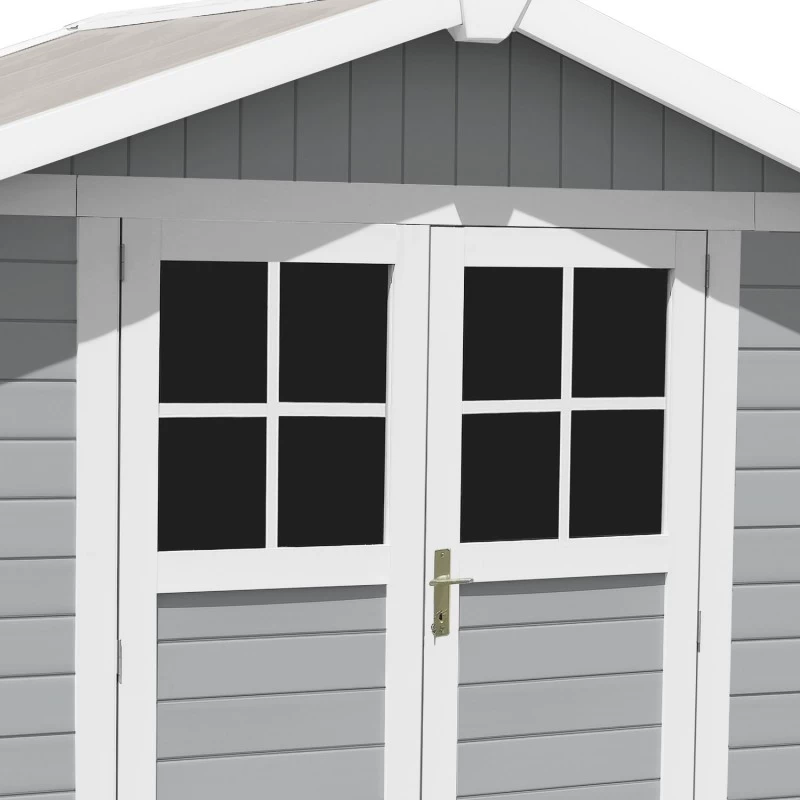Abri De Jardin En PVC 4,9m² DECO Gris Clair Et Blanc Grosfillex + Kit Ancrage Offert – Image 3