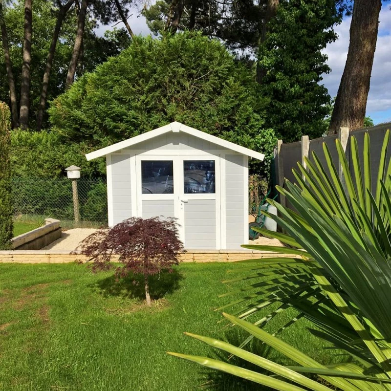 Abri De Jardin En PVC 4,9m² DECO Gris Clair Et Blanc Grosfillex + Kit Ancrage Offert – Image 6