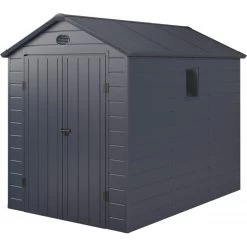 Abri De Jardin En Résine Anthracite 5,32m² + Kit De Fondation - JOBU