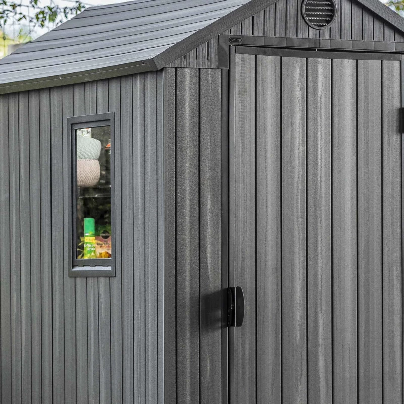 Abri De Jardin En Résine Aspect Bois Grisé 2,3m² Darwin 46 + Plancher - Keter – Image 2