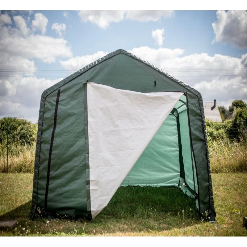 Abri De Jardin En Toile Renforcée Verte Toit 2 Pentes 13,30m² HABRITA – Image 2