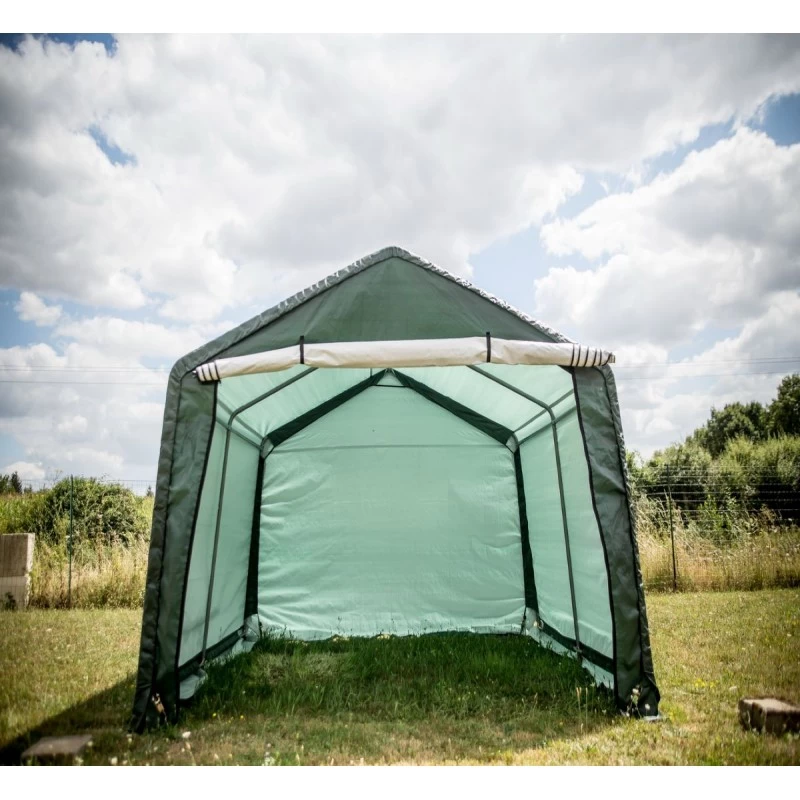 Abri De Jardin En Toile Renforcée Verte Toit 2 Pentes 13,30m² HABRITA – Image 3