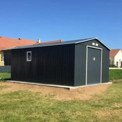 Abri De Jardin Métal 15,16m² PLUS Anthracite + Kit D'ancrage X-METAL