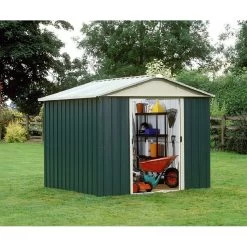 Abri De Jardin Métal Vert 8,48m² + Kit D'ancrage Inclus - YARDMASTER