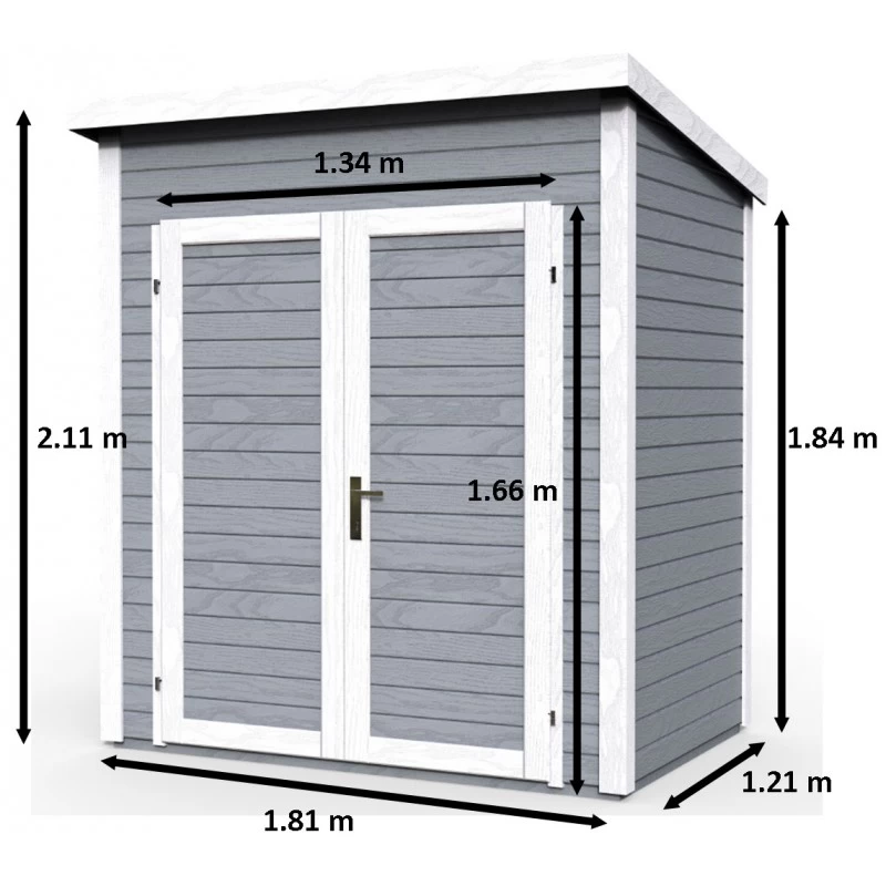 Abri De Jardin Skur 1 2,19m² + Plancher Traité Peint Gris Baltic – Image 2