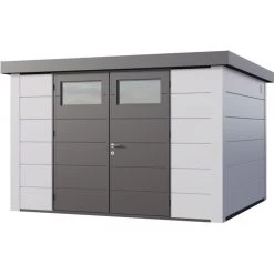 Abri En Acier Galvanisé Blanc 9,8m² Avec Double Porte Eleganto 3330 Telluria