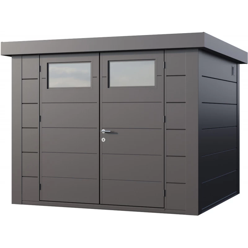 Abri En Acier Galvanisé Gris Anthracite 6,4m² Avec Double Porte Eleganto 2724 Telluria