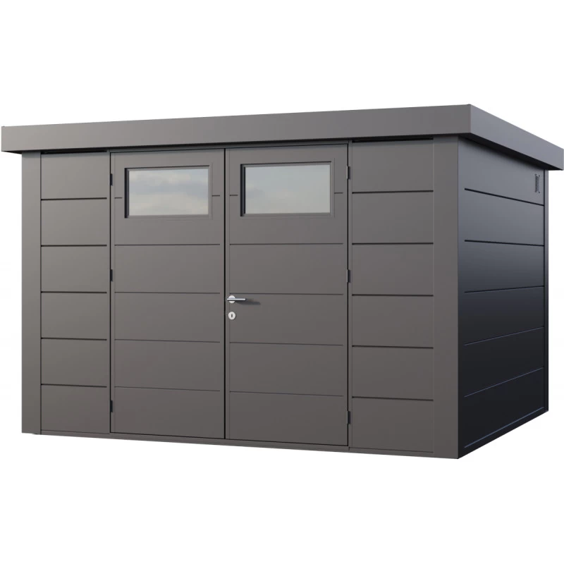 Abri En Acier Galvanisé Gris Anthracite 9,8m² Avec Double Porte Eleganto 3330 Telluria
