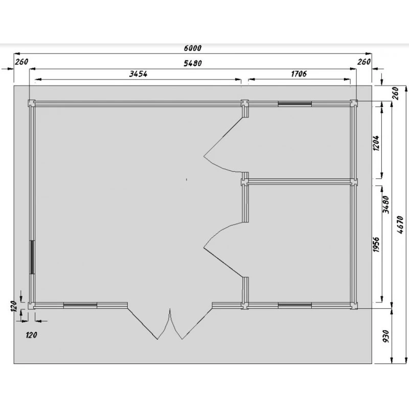 Abri En Bois 19m² Isolation Parois 100mm Traité Marron Gardy Shelter – Image 3